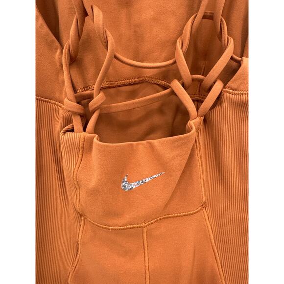 Nike Yoga Dri-Fit Luxe One Piece Jumpsuit DX1725-246 Orange Clay Size XS - Picture 6 of 9